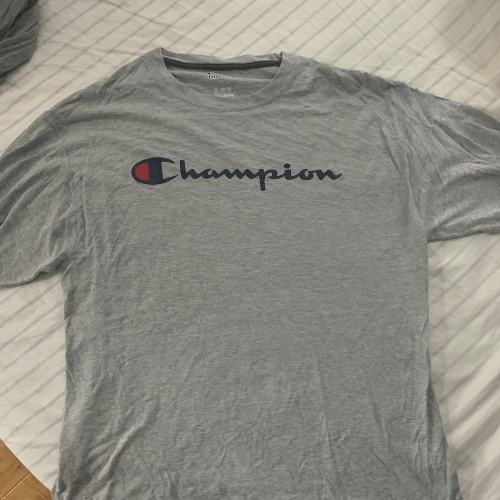 Men’s Large Grey Champion Long Sleeve T-Shirt